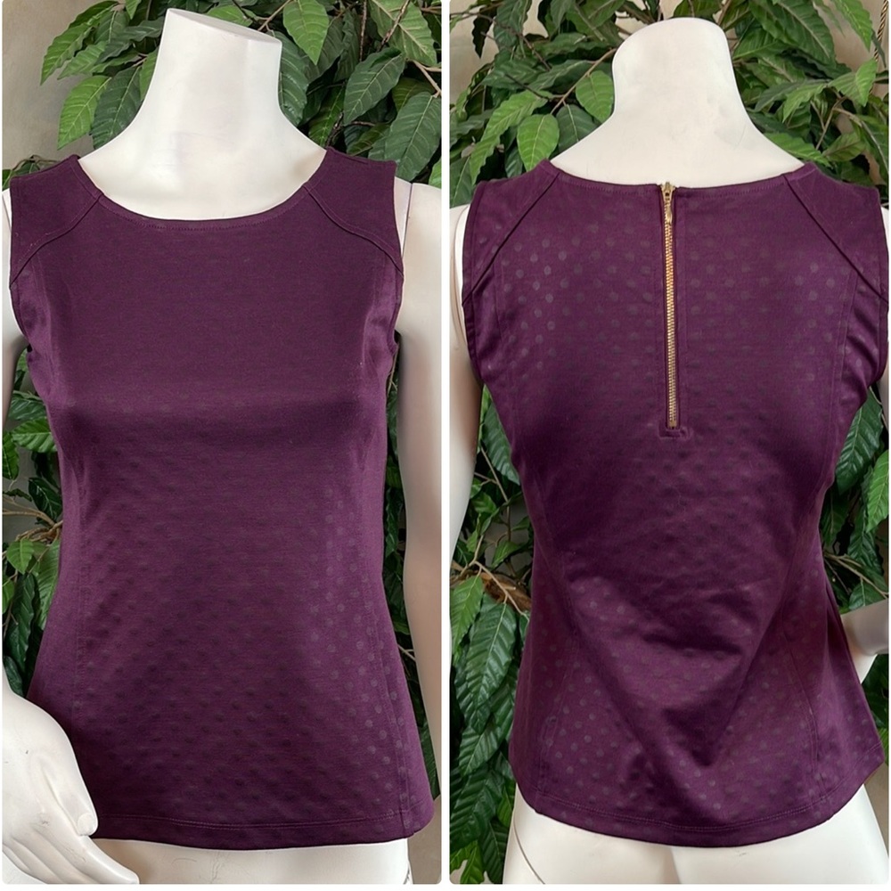BANANA REPUBLIC PLUM POLKA DOT TOP